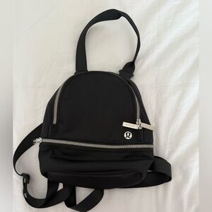 lululemon athletica Black Everywhere Backpack with Silver Accents
